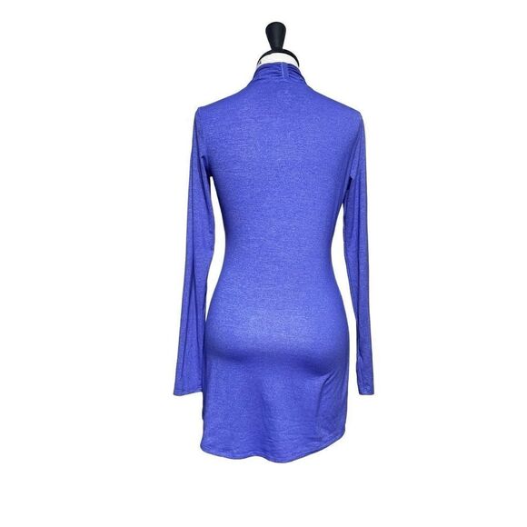 Athleta Krishna V Neck Long Sleeve Purple Knit Pullover Tunic XS Thumbholes - Picture 3 of 4